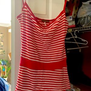 Red & White Striped Spaghetti strap shirt